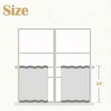 95% Blackout Boho Kitchen Curtains 36 Inches Cafe Tier Curtains Bohemian Small Drapes For Bedroom RV Basement Half Window Room Darkening Thermal Insulated 2 Panels Blue On Beige - 灰色 - 查看 3