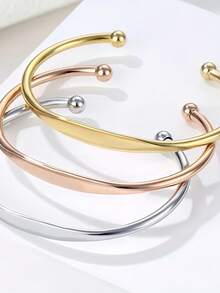 1 pieza Brazalete ajustable de acero inoxidable chapado en oro de 18K, regalo personalizado para esposo, hijo o padre, joyería para hombres, regalo de Navidad/cumpleaños para papá, esposo, novio