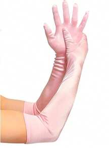 1 Pair Women's Opera Length Party Gloves, Stretch Satin Gloves For Cosplay, Sexy Evening Gowns, Wedding Dresses, 1920s Style Satin Bridal Gloves, 22 Inches/55cm - 55cm - View 20