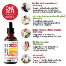 High-Potency Sublingual Vitamin B-Complex Drops | 5,000 Mcg B12 + B1 B3 B6 Folate | Vegan, Sugar-Free Raspberry Flavor | Daily Energy & Mood Support - Gói 1 - Xem 3