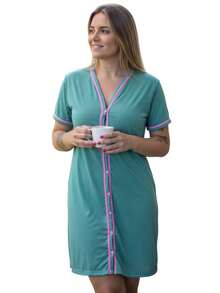 Kit With 3 Postpartum Surgical Breastfeeding Shirts With Buttons And Half Sleeves In Premium Mesh - Multicolor - View 8