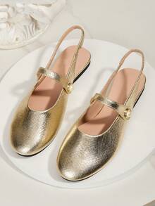 金属质感舒适女鞋，简约百搭