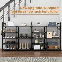 Black Tubes Closet Shoe Rack, 5 Tier Oxford Fabric Shelf, Easy Assembly, Sturdy And Durable, Holds Up To 30 Lbs(Default) - Loại 1 - Xem 6