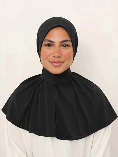 1pc Fashionable Casual Elegant Instant Hijab Cap, Classic Minimalist Style, Soft & Breathable Modal Fabric, Versatile Turban Jersey Suitable For Daily Life, Festivals, Gatherings, Prayers