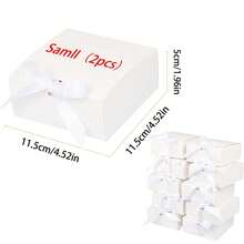 10个白色带盖礼盒,尺寸10.6 x 7.8 x 3.1英寸,附赠白色丝带,适用于伴娘邀请礼盒、婚礼礼物、生日礼物、派对回礼、装饰品、情人节礼物、新娘礼盒等。 - 純白色 - 查看 13