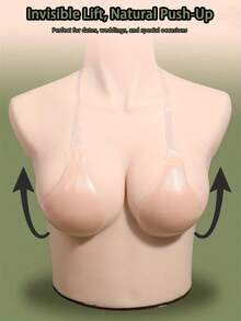 1对女士隐形硅胶胸罩肩带提拉夹 - 露背连衣裙增高器，舒适隐形，可手洗 - 杏色 - 查看 2