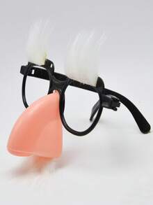 4pcs Funny Black & White Mustache, Big Nose, Glasses, Birthday Party Gag Gifts, Festival Performance Props