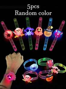 24pcs-LED All Saints' Day Light Up Bracelets, Light-Up Watch Strap Flashing Wristband Ornament Bracelet, Gift Bag Stuffing Birthday ,Graduation,Wedding,Party,Birthday,Party Decorations,Glow In The Dark,Party Bag Fillers Toys,Holiday Accessories,Party Favours,Outdoor Games,Glowing Party Supplies,Halloween Decorations(Random Style)