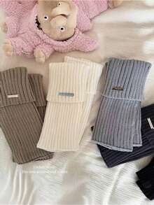 1 Pair Women's Versatile Sock Liners, Soft & Breathable Warm Leg Warmers For Winter Christmas Gift - Multicolor - View 3