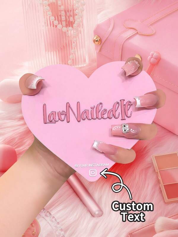 Customized Heart-Shaped Nail Art Trays, Personalized Heart-Shaped Nail Art Photo Props, Nail Artist Photo Props, Personalized Nail Salon Supplies, Customized 3D Nail Art Social Media Props, Personalized Nail Room Decorations, Customized Nail Artist Props, Customized Salon Signage