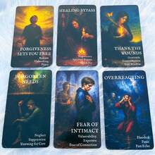 54 Tarot Cards Set, 13x8cm Reflective Moon Shadow Work Oracle Cards, Self-Discovery Emotional Perception Game, Spiritual Guidance Tool - Black - View 7