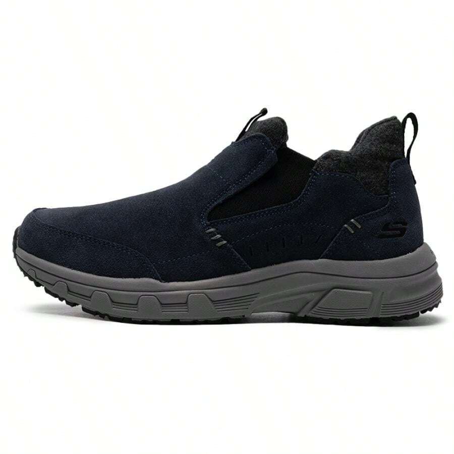 Skechers 男士经典休闲运动鞋，保暖内衬，减震，耐穿，轻便，时尚，透气，通勤和跑步舒适 - 海軍藍色/灰色 - 查看 1