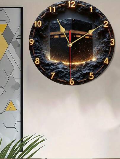 Pc 10 Inch/12 Inch Wooden Round Wand Clock, Perfect Home, Bedroom, Living Room, Etc., Bedroom Klok Moonlight Theme ation Durable Room Home view 3