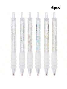 Edición limitada de bolígrafo de prensa con diseño floral pequeño y valor estético alto, pincel negro de secado rápido, bolígrafo de prensa con movimiento de pregunta, suministros de papelería para estudiantes, suministros de oficina y estudio, suministros de escritura y corrección