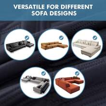 Fundas de sofá seccionales 100% impermeables para sofá en forma de L, funda de sofá seccional antideslizante, funda protectora de muebles para perros y mascotas, 1 pieza (azul marino, funda - gris topo - Ver 4
