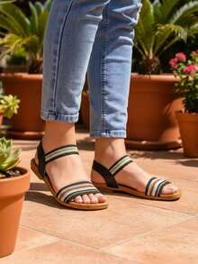 Women's Flat Sandals - FV-black - View 2