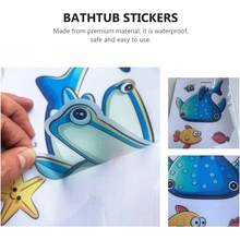 STOBOK 1 Juego De Bonita Decoración De Bañera De Mar Esmerilado Antideslizante Tortuga Peces Escaleras Adorables Pegatinas De Ducha De Baño Sin Animales para - Azul - Ver 10