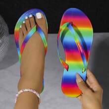 Sandalias de mujer 2025 de verano, casuales para exterior, ligeras, de moda, chanclas simples para vacaciones y playa, cómodas, planas, con punta tejida, para mujer y niña - color - Ver 13