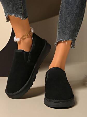 1-delade snöstövlar för dam, varmt foder, halkfria, vinterskor för vardagsbruk