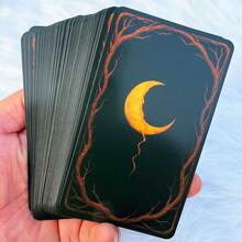 54 Tarot Cards Set, 13x8cm Reflective Moon Shadow Work Oracle Cards, Self-Discovery Emotional Perception Game, Spiritual Guidance Tool - Black - View 6