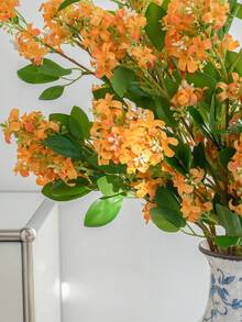 1pc Osmanthus Artificial Flower, Fake Flower Decoration For Wedding, Home, Living Room