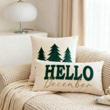 1 Stück Weihnachts-Kissenbezüge, Weihnachts-Stickerei Kissenbezüge, Samt Kissen, Westliche Heimdekoration, Weihnachts-Zimmer Dekoration