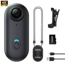 4K HD Action Camera, Mini Camera, Thumb-Wearable Camera, 128GB Full HD Card, Hands-Free Recording, Wearable High-End Portable Camcorder, Can Be Installed Anywhere, Suitable For Cycling, Skiing, Outdoor Extreme Sports, Work, Travel, Walking Dogs (Black) - Multicolor - View 13