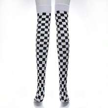 1 Set Punk Costume, Includes Clown Headband, Spiked Choker, Leggings, Black Tutu Skirt, White Gloves, Gothic Punk Cosplay Outfit Suitable For Halloween Party, Carnival, Theme Events, Unique Fun Costume Set With Asymmetric Leggings And Multiple Skirt Options