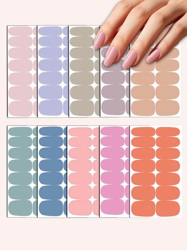 10pcs Nail Stickers & 2pcs Nail Files, Cute Girl Nail Art Stickers Full Nail Wraps, Self-Adhesive Nail Decals, Nail Art Decorations For Women & Girls, DIY Manicure