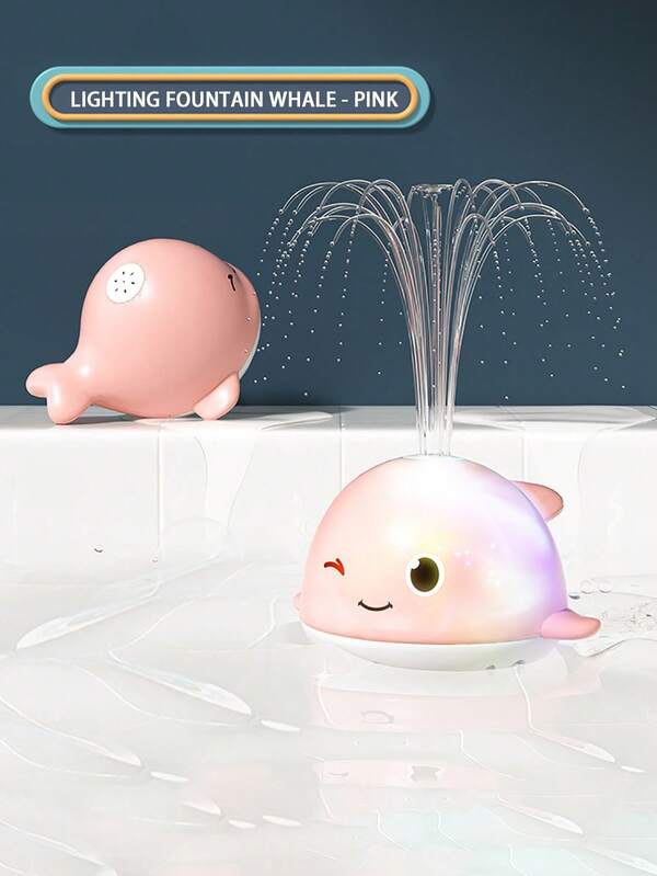 1 pieza Juguete para baño de bebé, juguete de ducha con forma de ballena linda que cambia de color por inducción, juguete rociador automático por contacto con el agua, adecuado para baño, piscina, playa y sala de estar.