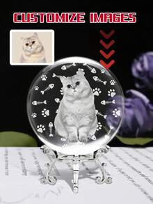 1 pieza Bola de cristal con foto personalizada y personalizada - 13 estilos, Bola de foto de ultrasonido, Regalos de embarazo para mamás primerizas, Regalo para mamá, Mejores regalos para mamá en espera, Bola de cristal con foto grabada con láser con base, Regalos personalizados para él, ella, cumpleaños (con base plateada, 6 cm), Regalos personalizados - Multicolor - Ver 22