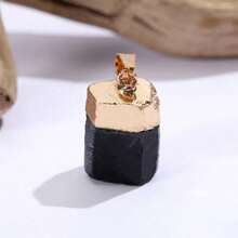 1 قطعة من قلادة العلق الأسود الطبيعي، حجر كريستال خام غير منتظم الشكل، قلادة مجوهرات DIY، قلادة عمود كريستال أوروبية وأمريكية - متعدد الألوان - مشاهدة 6