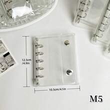 1个M5/A8/A7/A6透明活页夹，贴纸本，贴纸收纳本，双扣软皮封面计划本套，透明内页替换芯，Kpop照片收纳文件夹，大容量便携式活页夹，适用于计划本、日程本、贴纸本、密封本、学习用品、办公用品等。 - 無色 - 查看 11