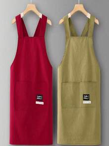 1件装新款简约交叉背带围裙 - 4种颜色可选，专业餐饮及家用厨房烹饪服，可重复使用，适合作为派对礼物、生日礼物、零售商品或工艺品、餐饮围裙、圣诞礼物