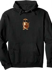 Funny Pangolin Wearing Sunglasses Playing Cello Pullover Hoodie - 款式3 - 查看 1