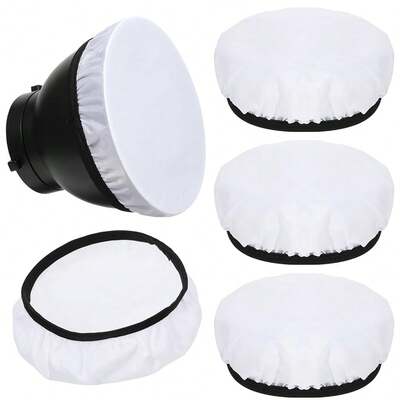 7inch/18cm Light Diffuser,Soft Diffuser Lamp Cover White Lamp Shade Diffuser,Great For Studio Strobe Reflectors, Video Shooting (4Pcs){Inchsize_nameinch:Inch4Pcsinch}