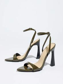 Women Heeled Sandals - 軍綠色 - 查看 7