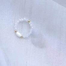 1/2pcs黑白猫戒指，松紧可调节，时尚设计，简约拼接戒指，情侣小众独特设计，ins酷炫风格，轻奢气质 - 彩色 - 查看 8