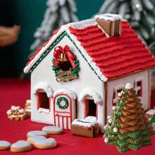 10 piezas Juego de Hornear Casa de Jengibre - Cortadores de galletas en forma de mini casa de acero inoxidable 3D, adecuados para Navidad, Vuelta al Colegio, Día de San Valentín, Fiesta de Cumpleaños - Postre Navideño DIY para Restaurantes, Food Trucks y Panaderías Decoraciones Navideñas Pijamas Navideños Regalos de Navidad Decoración Navideña - Plateado - Ver 6