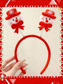 女士圣诞毛绒熊蝴蝶结发箍，新款绿色/红色泰迪熊毛绒发饰，饰有可爱蝴蝶，是节日场合的完美之选——时尚拍照道具、派对发箍，轻盈优雅的设计，是送给女士的理想节日礼物 - 彩色 - 查看 11