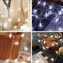 1 pieza Luces de cadena de 10/20/40/80 LED, luces de hadas y estrellas alimentadas por batería para dormitorio, fiesta, boda, festival, Año Nuevo, jardín, habitación de niños, carpa, ático, balcón, decoración interior