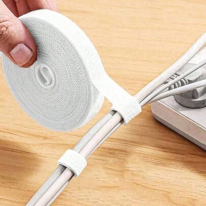 1 Roll Reusable Fastening Tape Cable Ties, Multi-Purpose Cord Organizer, Computer And TV Wire Storage, Data Cable Management Tie Desk Storage Organization