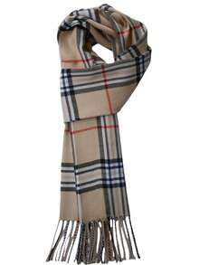 1 件经典格子围巾，男友围巾，温暖男士围巾双面男女通用生日礼物，秋冬男士配饰男士围巾