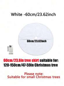 1pc-Faux Fur Christmas Tree Skirt White Plush Skirt For Merry Christmas Party Christmas Tree Decoration