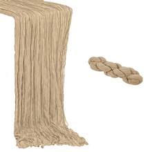 Cheesecloth Bohemian Polyester Table Runners,Pleated Atmospheric Table Runner,Solid Color Table Cover,Holiday Desktop Decoration Fabric Table Runner,Home Decoration,Dining Table Decor,Room Decor,Wedding Decor
