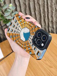 Symmetrisches Architekturdesign mit blauem Himmel-Wolken-Muster, Handyhülle mit ästhetischem Gebäude-Print für Damen, minimalistische künstlerische Schutzhülle, reiseinspirierte modische Handyhülle, kompatibel mit iphone16 pro max/16pro/16plus/16/15promax/15pro/15plus/15/14promax/14pro/14plus/14/13promax/13pro/13/12promax/12pro/12/11promax/11pro/11/X/XS/XSmax