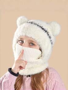 1 件儿童无檐小帽，带颈部保暖器，针织滑雪面罩，适合日常穿着、户外、骑行、运动，适合 2-5 岁儿童，秋冬季 - 1PC - 查看 13