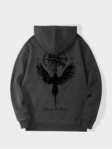 Men's Compass & Raven Element Loose Pocket Hoodie, Leading Fashion , Autumn/Winter