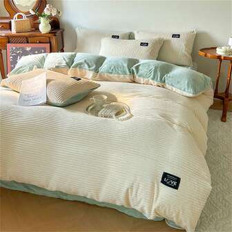 1pc Winter Quilted Duvet Cover, Comforter Not Included