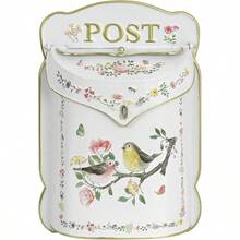Vintage Wall Mount Mailbox For Outside Metal Decor Mailboxes Antique Style Nostalgic Charm For Home Door Garden Farmhouse House Decorations Bird Patter White - MultiColored - View 1